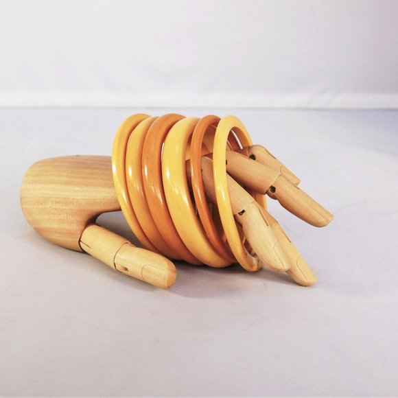 Vintage Bakelite Bangle Bracelet Set #4 - Picture 3 of 5